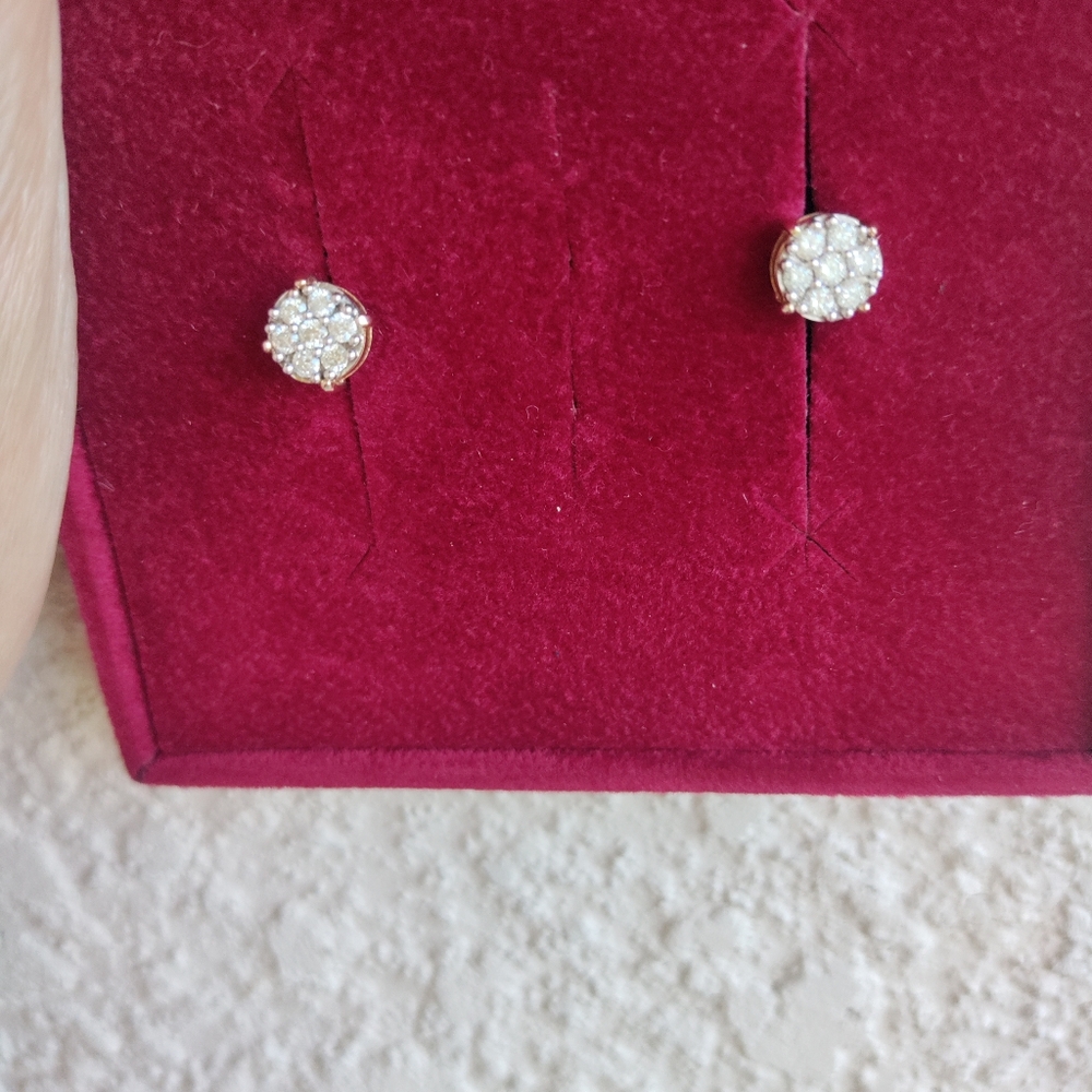 QVC Affinity 1/2 Ctw Diamond Stud Earrings -14k YG